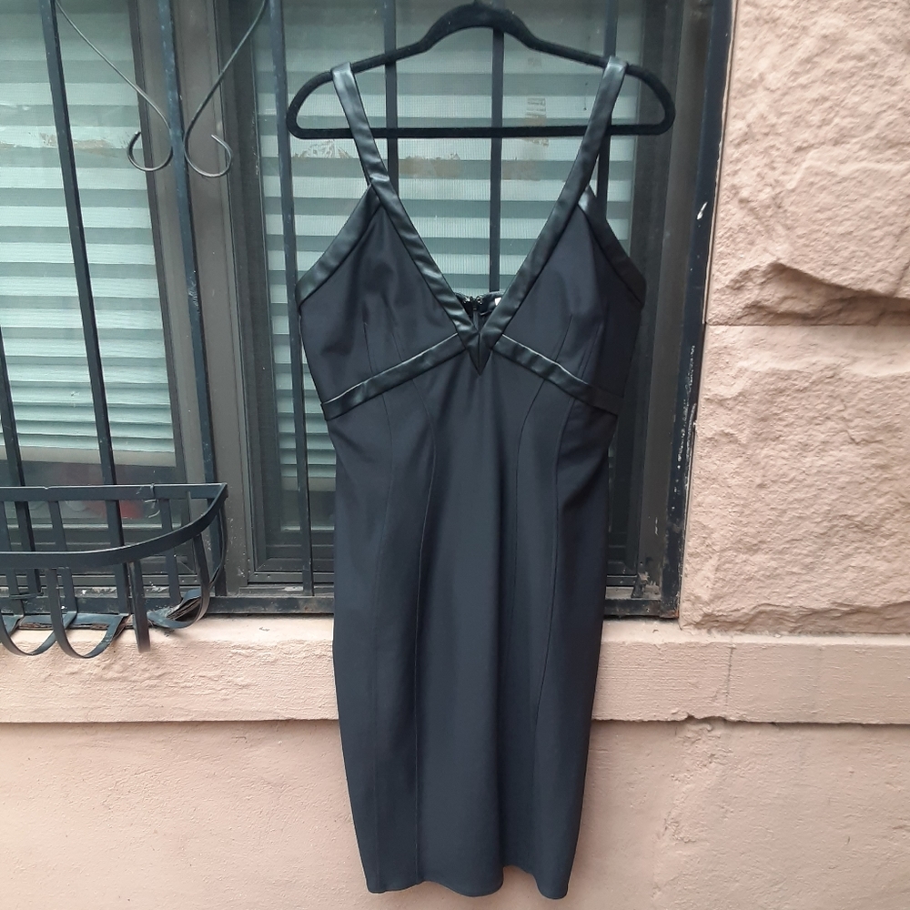 Zac Zac Posen bodycon dress vegan leather straps
